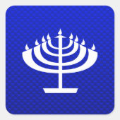 Blue Menorah Vierkante Sticker (Voorkant)