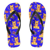 Blue Meow Cats Cute Mischievous Kittens Teenslippers (Voetbed)
