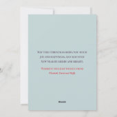 Blue Meowy Schattigee kerstkat in een kerstmuts Feestdagenkaart (Achterkant)