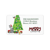 Blue Merle Aussie - adres voor kerstbomen Etiket (Voorkant)