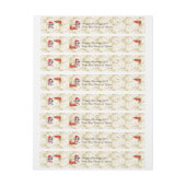 Blue Merle Aussie-kerstpop met Poinsetta Adreslabel Wikkel (Vel)