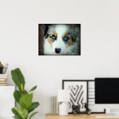 Blue Merle Aussie Puppy Poster (Thuiskantoor)