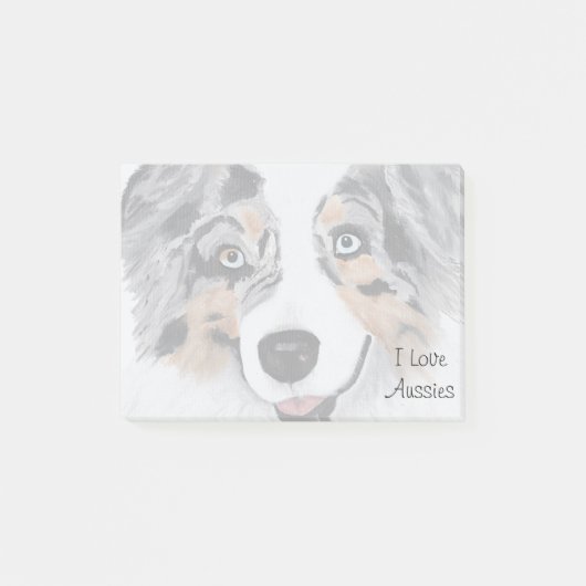 Blue Merle Australian Shepherd 50 Sticky Notes (Voorkant)