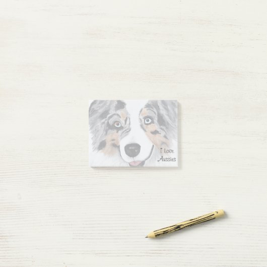 Blue Merle Australian Shepherd 50 Sticky Notes (Op bureau)