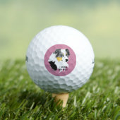 Blue Merle Australian Shepherd Cus.Golf Ball 3 pk Golfballen (Insitu Shirt)