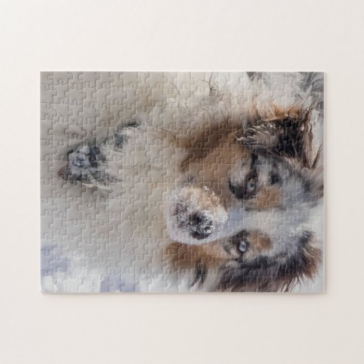 Blue Merle Australian Shepherd Legpuzzel (Horizontaal)