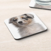 Blue Merle Australian Shepherd puppy close-up Drankjes Onderzetter (Linkerzijde)