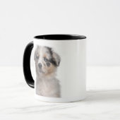 Blue Merle Australian Shepherd puppy close-up Mok (Voorkant links)