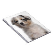 Blue Merle Australian Shepherd puppy close-up Notitieboek (Rechterzijde)