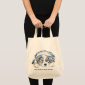 Blue Merle Australian Shepherd Puppy Tote Bag (Voorkant (product))