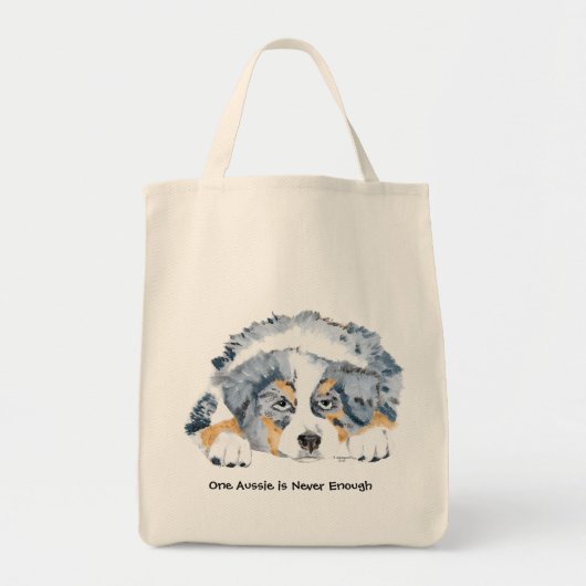Blue Merle Australian Shepherd Puppy Tote Bag (Voorkant)