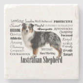 Blue Merle Australian Shepherd Stenen Onderzetter (Voorkant)