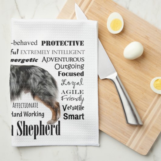 Blue Merle Australian Shepherd Theedoek (Quarter Fold)