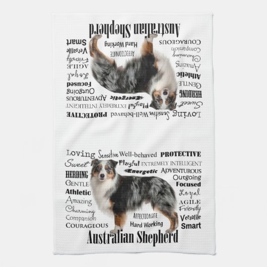 Blue Merle Australian Shepherd Theedoek (Verticaal)