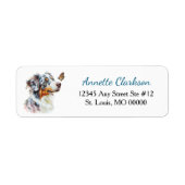 Blue Merle Australische Herder Vlinder Wonder Etiket (Voorkant)