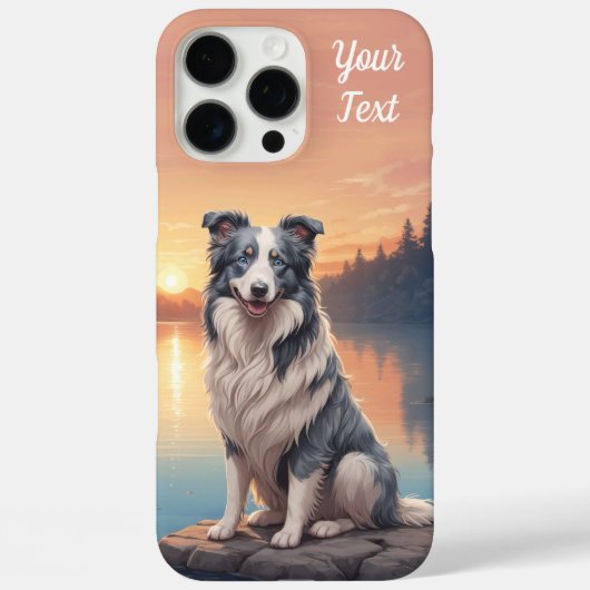 Blue Merle Border Collie bij het meer Case-Mate iPhone Case (Achterkant)