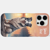 Blue Merle Border Collie bij het meer Case-Mate iPhone Case (Achterkant (horizontaal))