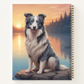 Blue Merle Border Collie bij het meer Notitieboek (Achterkant)