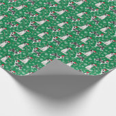 Blue Merle Border Collie Kersthond Cadeaupapier (Hoek)