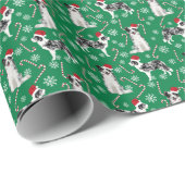 Blue Merle Border Collie Kersthond Cadeaupapier (Rol Hoek)