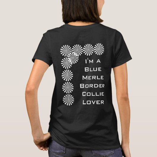 Blue Merle Border Collie Starburst T-shirt (Achterkant)