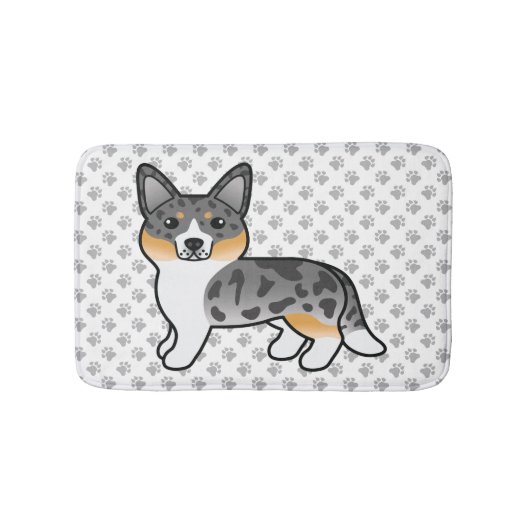 Blue Merle Cardigan Welsh Corgi Cartoon Dog Badmat (Voorkant)
