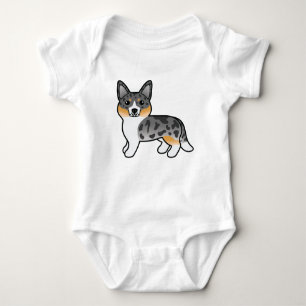 Blue Merle Cardigan Welsh Corgi Cartoon Dog Romper