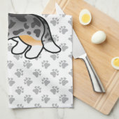 Blue Merle Cardigan Welsh Corgi Cartoon Dog Theedoek (Quarter Fold)