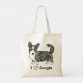 Blue Merle Cardigan Welsh Corgi Hondenliefhebbers Tote Bag (Achterkant)