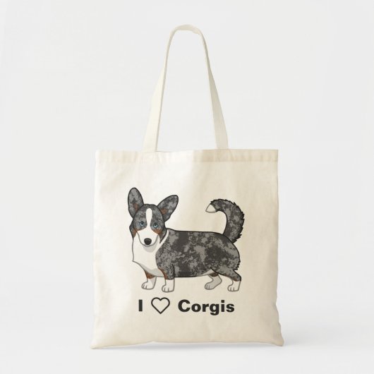 Blue Merle Cardigan Welsh Corgi Hondenliefhebbers Tote Bag (Voorkant)
