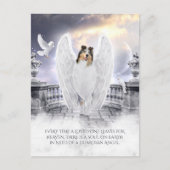 Blue Merle Collie Angel Heaven - Pet Loss Sympathi Briefkaart (Voorkant)