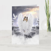 Blue Merle Collie Angel Heaven - Pet Loss Sympathi Kaart (Voorkant)
