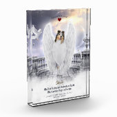 Blue Merle Collie Angel in de hemel - Pet Memorial Fotoblokken (Links)