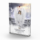 Blue Merle Collie Angel in de hemel - Pet Memorial Fotoblokken (Rechts)