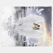 Blue Merle Collie Angel in Dog Heaven, Keepslag - Fleece Deken (Voorkant (Horizontaal))
