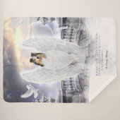 Blue Merle Collie Angel Memorial, Heaven Balcony - Sherpa Deken (Voorkant (horizontaal))