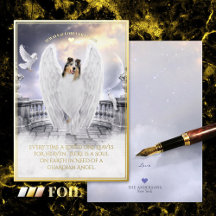 Blue Merle Collie Angel - Pet Sympathy Folie Kaart