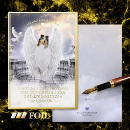 Blue Merle Collie Angel - Pet Sympathy Folie Kaart