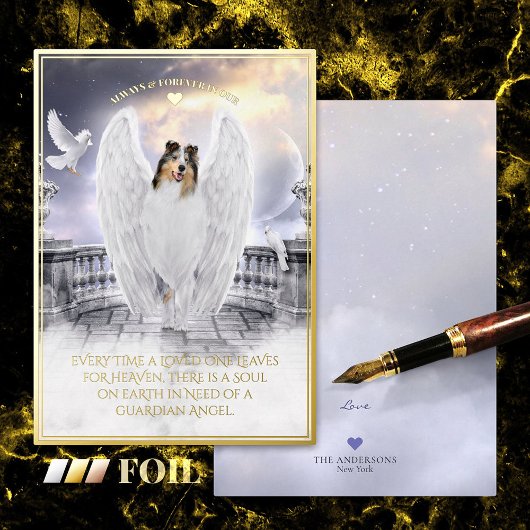 Blue Merle Collie Angel - Pet Sympathy Folie Kaart