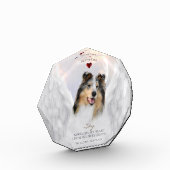 Blue Merle Collie Angel Portrait - Pet Memorial Fotoblokken (Links)