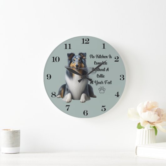 Blue Merle Collie Clock Grote Klok (Huis)