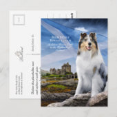 Blue Merle Collie, Eilean Donan en Scottish Flag - Briefkaart (Voorkant / Achterkant)