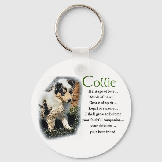 Blue Merle Collie Gifts Sleutelhanger (Voorkant)