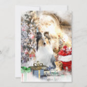 Blue Merle Collie & Kat, Merry Kerstmis - Kaart (Voorkant)