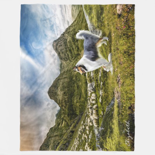 Blue Merle Collie Sheep-bedekking - Gepersonalisee Fleece Deken (Voorkant)
