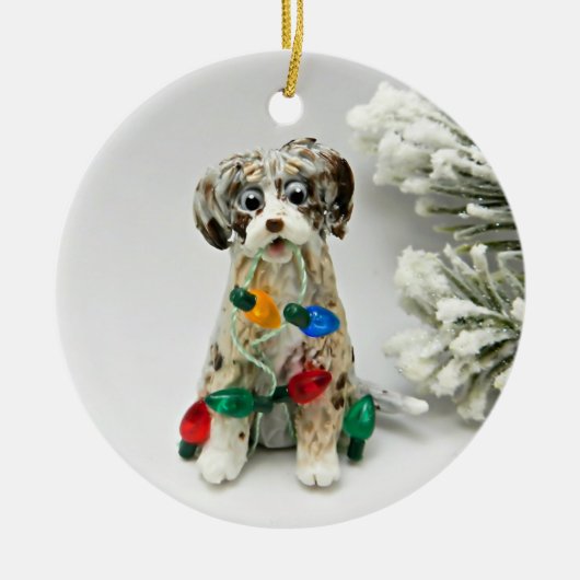 Blue Merle Doodle Dog Ornament (Voorkant)
