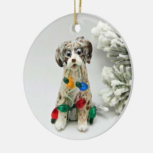 Blue Merle Doodle Dog Ornament (Links)