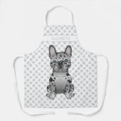 Blue Merle French Bulldog Frenchie Cute Dog & Name Schort (Voorkant)