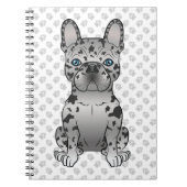 Blue Merle French Bulldog Frenchie Cute Dog & Paws Notitieboek (Voorkant)