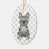 Blue Merle French Bulldog Frenchie Cute Dog & Text Keramisch Ornament (Links)